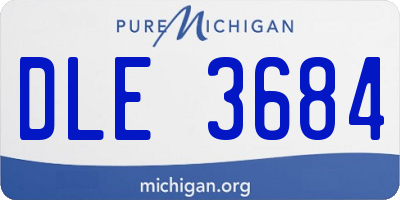 MI license plate DLE3684