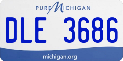 MI license plate DLE3686