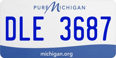 MI license plate DLE3687