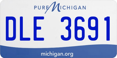 MI license plate DLE3691
