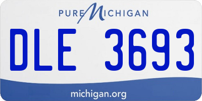 MI license plate DLE3693