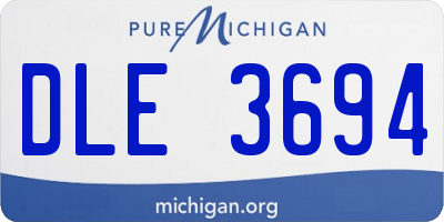 MI license plate DLE3694