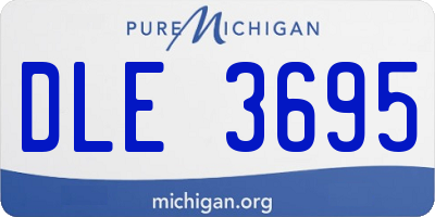 MI license plate DLE3695