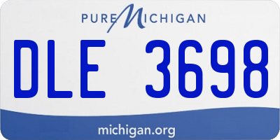MI license plate DLE3698