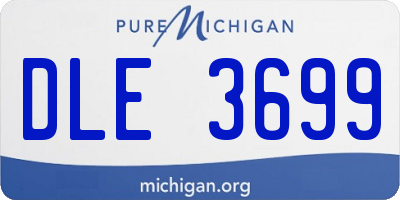 MI license plate DLE3699