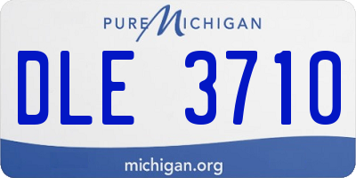 MI license plate DLE3710
