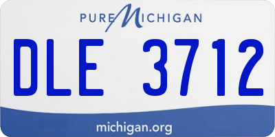 MI license plate DLE3712
