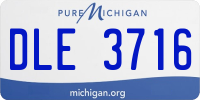 MI license plate DLE3716