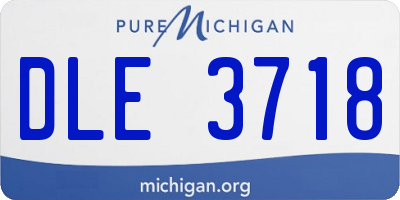 MI license plate DLE3718