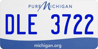 MI license plate DLE3722