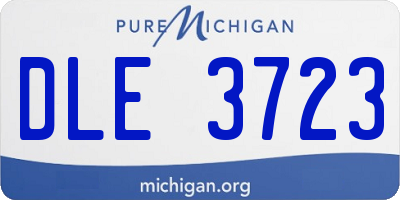 MI license plate DLE3723