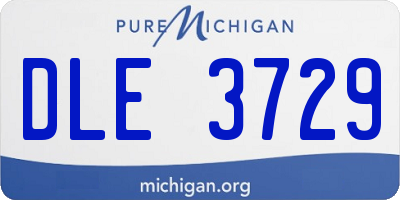 MI license plate DLE3729