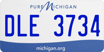 MI license plate DLE3734