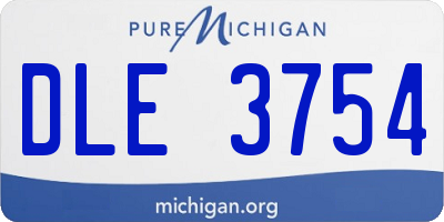 MI license plate DLE3754
