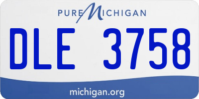 MI license plate DLE3758