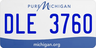 MI license plate DLE3760