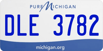 MI license plate DLE3782