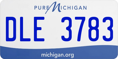 MI license plate DLE3783