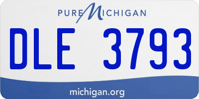 MI license plate DLE3793