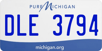 MI license plate DLE3794