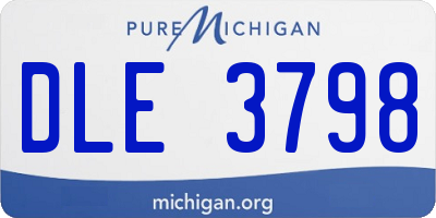 MI license plate DLE3798