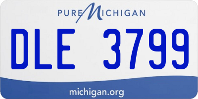 MI license plate DLE3799