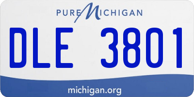 MI license plate DLE3801