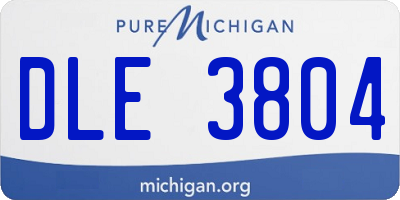 MI license plate DLE3804