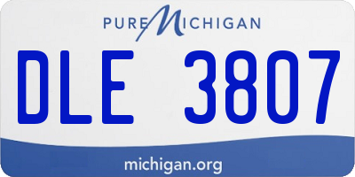 MI license plate DLE3807