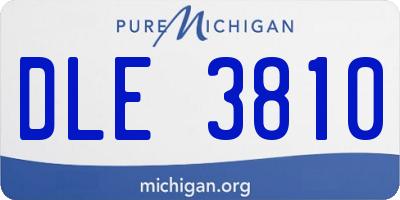 MI license plate DLE3810