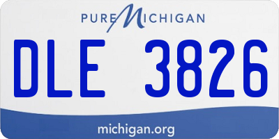 MI license plate DLE3826