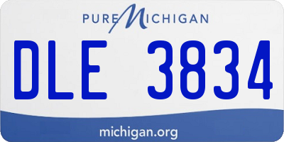 MI license plate DLE3834