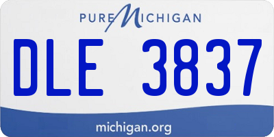 MI license plate DLE3837