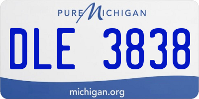 MI license plate DLE3838