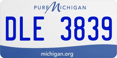 MI license plate DLE3839