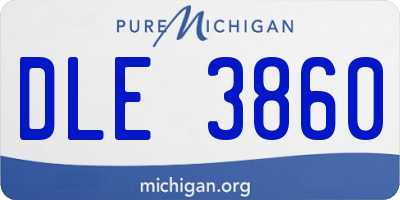 MI license plate DLE3860