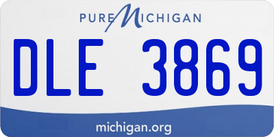 MI license plate DLE3869