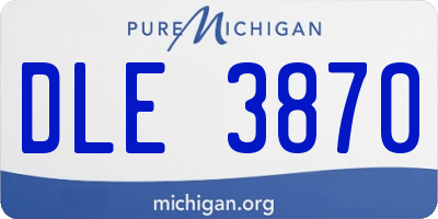 MI license plate DLE3870