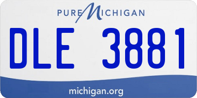 MI license plate DLE3881