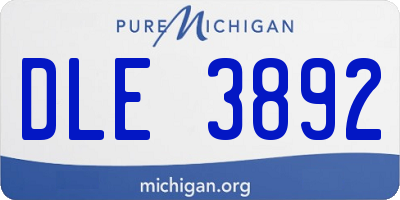 MI license plate DLE3892