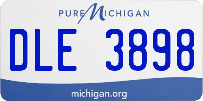 MI license plate DLE3898