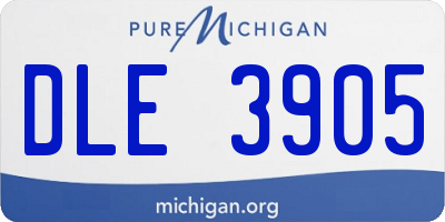 MI license plate DLE3905