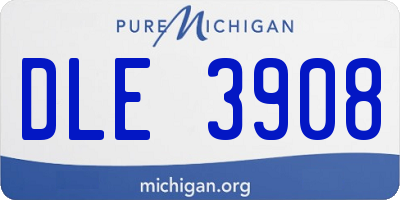 MI license plate DLE3908