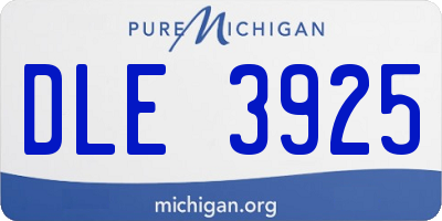 MI license plate DLE3925