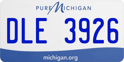 MI license plate DLE3926