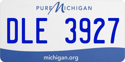 MI license plate DLE3927
