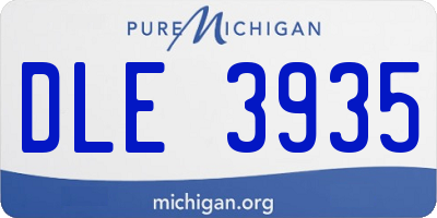 MI license plate DLE3935