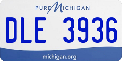MI license plate DLE3936