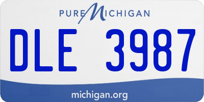 MI license plate DLE3987