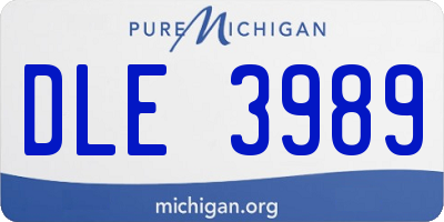 MI license plate DLE3989